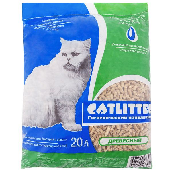 Древесный наполнитель Catlitter для кошачьего туалета