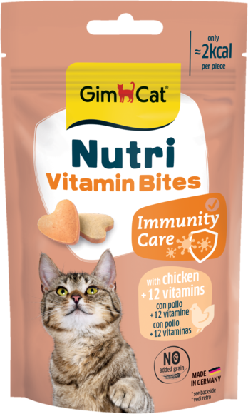 GimCat Nutri Vitamin Bites, витамины для кошек с курицей и 12 витаминами для кошек, 425 г
