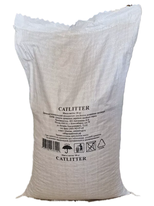 Catlitter древесный наполнитель, 20 кг 
