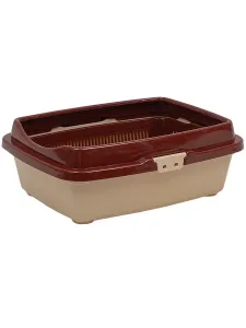 Лоток для кошек с решеткой и бортиками, 32.5 х 43 х 15.5 см, цвет бежевый