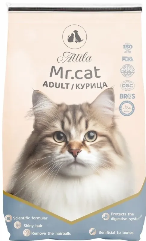 Mr.Cat Adult Chicken cухой корм для взрослых кошек с курицей, упаковка 1,5 кг