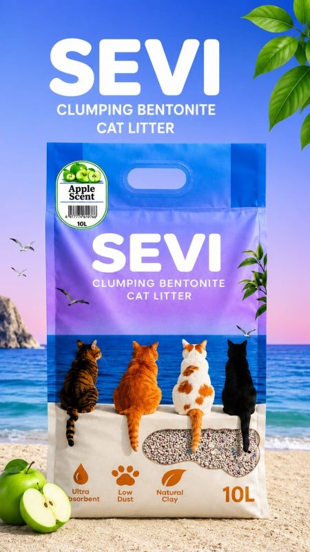 Sevi наполнитель бентонитовый с запахом яблока, 5 литров