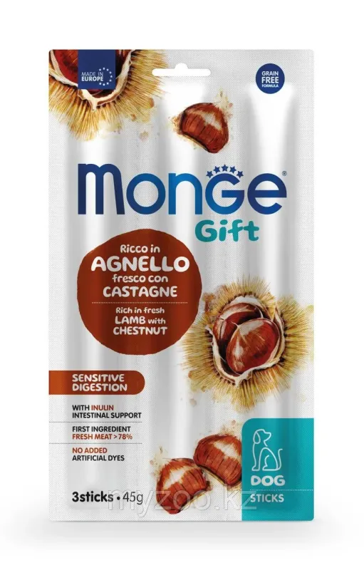 Monge Gift Sticks Adult Sensitive для собак ягненок/каштан,45гр