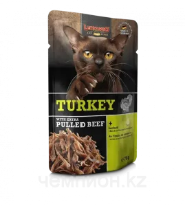 Leonardo Turkey + extra pulled Beef, паштет из индейки в желе из бульона для взрослых кошек, 70 гр