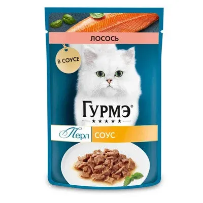 Gourmet Perle Влажный корм для кошек Лосось в соусе