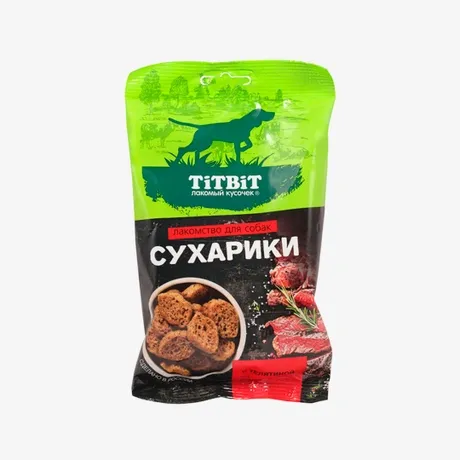 Titbit. Сухарики  лакомство для собак со вкусом Телятины, 55 г