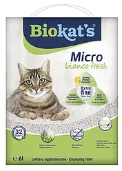 Biokat's Micro bianco Fresh белый Наполнитель комкующийся 6л