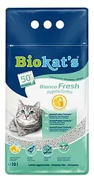 Biokat’s Bianco Fresh с ароматом свежескошенной травы белый комкующийся 10 литров