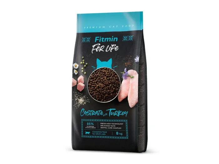 Fitmin For Life Castrate Turkey — сухой корм с индейкой для стерилизованных кошек и кастрированных котов
