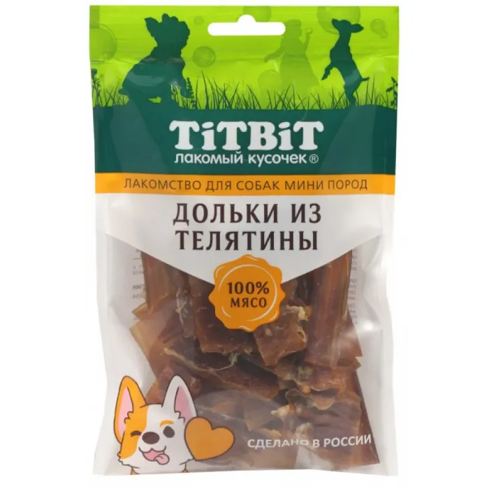 Titbit. Дольки из телятины для собак мини пород 70 г