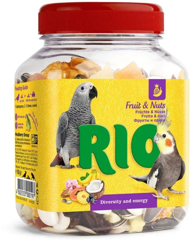 Rio для средних и крупных попугаев, фруктово-ореховая смесь, 160 г