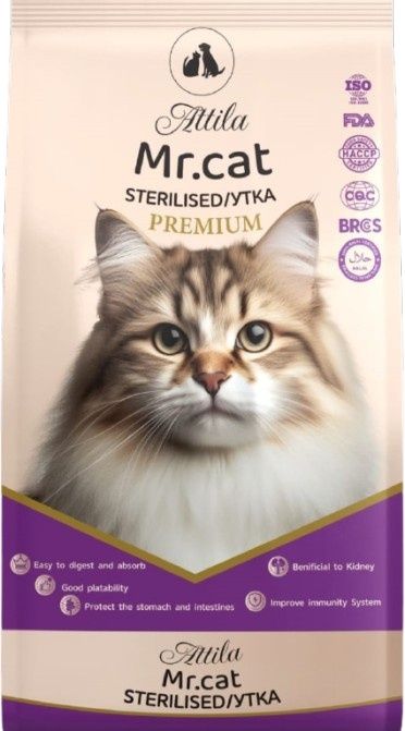 Mr.Cat Sterilised сухой корм для стерилизованных с уткой, на развес 