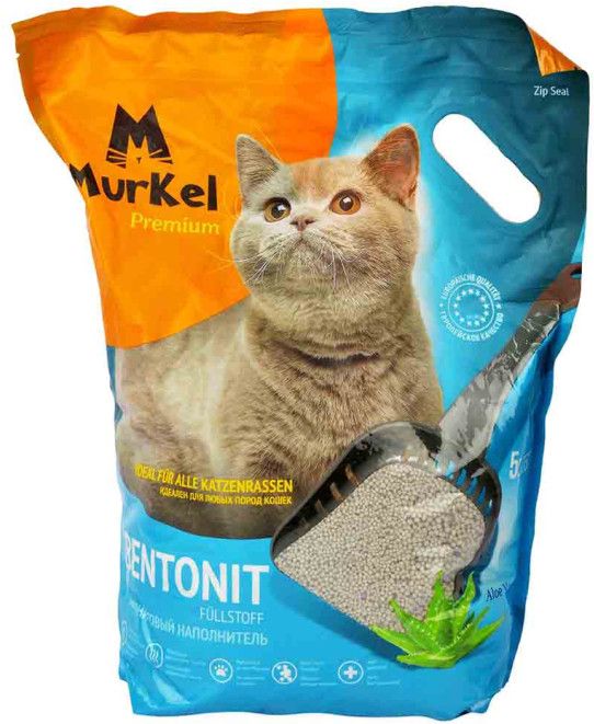Murkel бентонитовый наполнитель с запахом алоэ, 5 литров