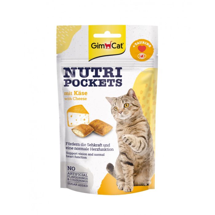 GimCat Nutri Pockets Cheese - подушечки с сыром и таурином для кошек 60 г