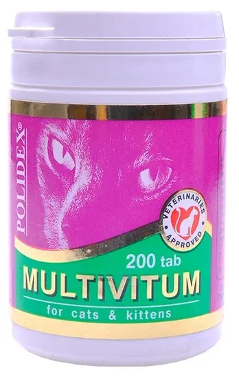 Витамины Polidex Multivitum для кошек , 200 таб.