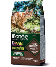 Monge Bwild GF Buffalo (Буйвол) 1,5кг беззерновой корм для крупных кошек