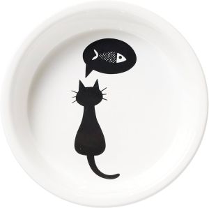 Trixie (24499). Миска керамическая Кошка 0,25 л/ 13 см, белая