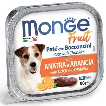 MONGE Fruit DOG Паштет д/собак с уткой и апельсинами 100 гр