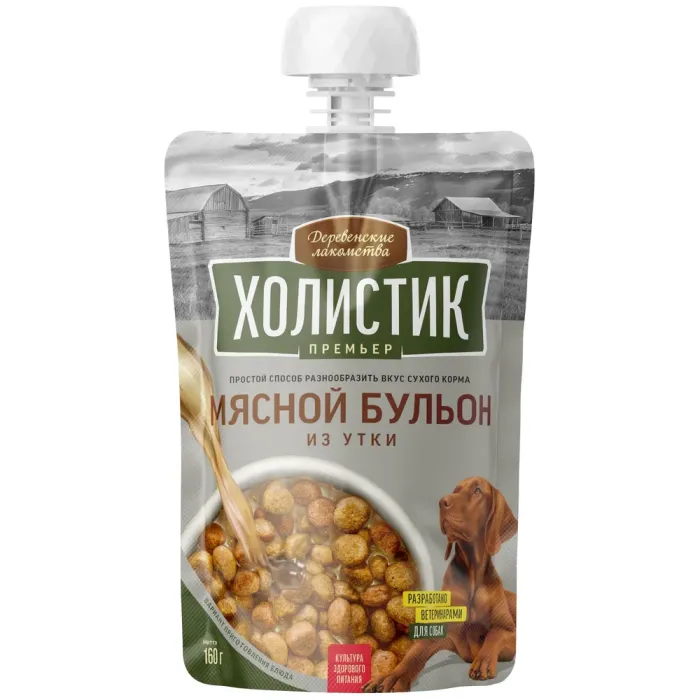 "Деревенские лакомства - Холистик Премьер". Мясной бульон из утки , 160 гр.