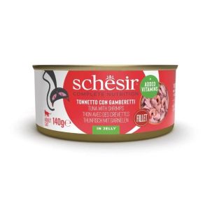  Schesir Tuna with Shrimps Тунец с креветками в желе натуральные консервы банка 140 г