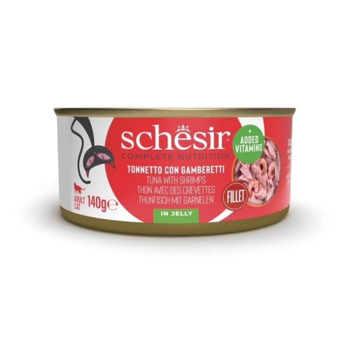  Schesir Tuna with Shrimps Тунец с креветками в желе натуральные консервы банка 140 г