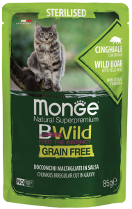 MonGe BWild Grain Free Sterilised Wild Boar with Vegetables (в соусе, пауч)