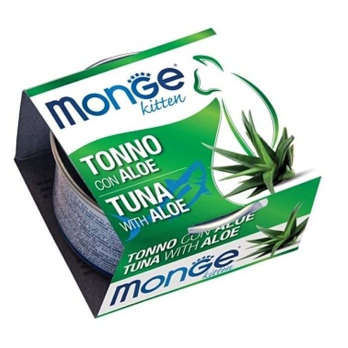 Monge Natural Fruits tonno con aloe kitten,  влажный корм для котят с тунцом и алоэ