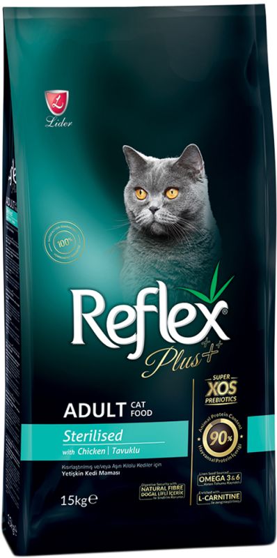 Reflex Plus Adult Sterilised Chicken корм для стерилизованных кошек и кастрированных котов, с курицей