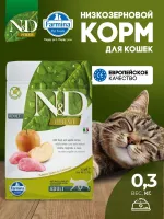 N&D Prime Сухой беззерновой корм Farmina НД Прайм дикий кабан с яблоком для взрослых кошек 300 гр