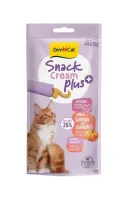 Лакомство для кошек GimCat Snack Cream Plus, лосось и тыква, 6x15 г