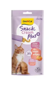 Лакомство для кошек GimCat Snack Cream Plus, лосось и тыква, 6x15 г