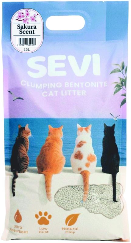 Sevi наполнитель бентонитовый с запахом сакуры, 5 литров
