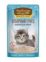 Влажный корм для котят "Деревенские лакомства" Отборный тунец, Паштет, 70 гр