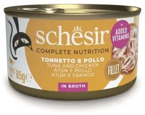 Корм Schesir кусочки в соусе тунец, курица 85 г