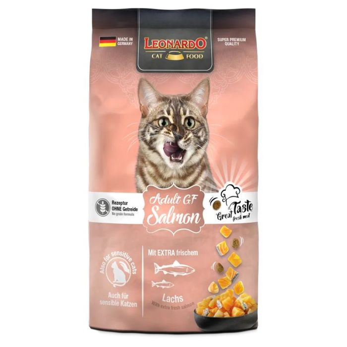 Leonardo Salmon GF сухой беззерновой корм для взрослых кошек с лососем, упаковка 1,8 кг