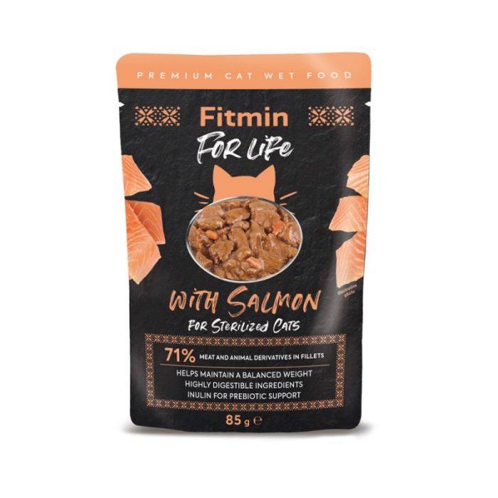 Fitmin For Life Sterilized Fillets Salmon (для стерилизованных с лососем)85g