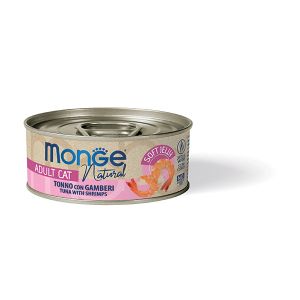 MONGE CAT JELLY ADULT TONNO CON GAMBERI, с желтоперым Тунцом и креветками