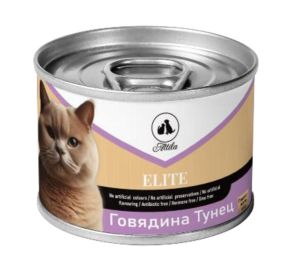 Elite, паштет желе для со вкусом говядина тунец, 80гр.