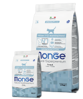 Monge Superpremium Monoprotein Sterilised Trout сухой корм с форелью для стерилизованных кошек и кастрированных котов