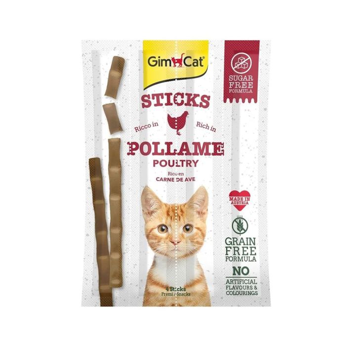 GimCat Sticks Poultry Cat лакомства, 20 г, упаковка из 4 шт.