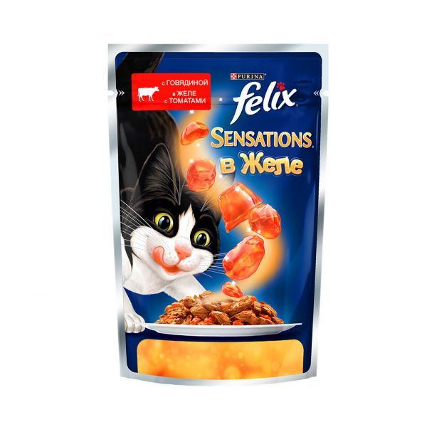 Felix Sensations (говядина с томатами) 85гр в желе