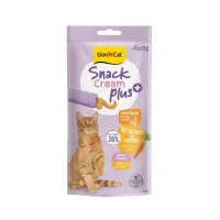 Лакомство для стерилизованных кошек GimCat Snack Cream Plus, курица и морковь, 6x15 г