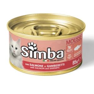 Simba Mousse мусс для кошек с лососем и креветками