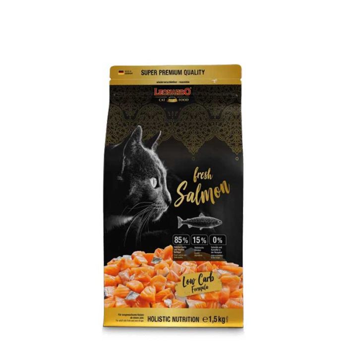 Leonardo fresh Salmon, беззерновой корм для взрослых кошек, лосось