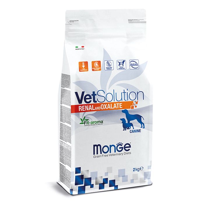 MONGE VetSolution Renal & Oxalate Dog. лечебный сухой корм для собак при хронической почечной недостаточности, 2кг