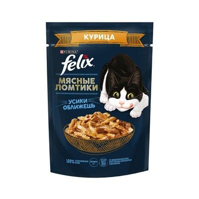 Felix мясные ломтики (курица) в соусе 75гр