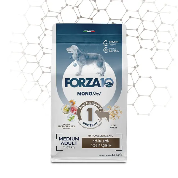 Forza10 Medium Diet, для средних пород из ягненка с микрокапсулами - 1,5 кг