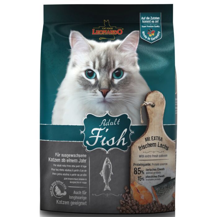 Leonardo: Adult Fish, морской рацион для кошек-гурманов, рыба-гриль, бурый/белый рис