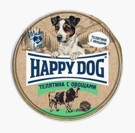 Happy Dog Nature Line для маленьких собак , телятина с овощами 125 гр