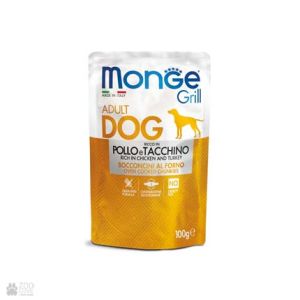 Monge dog. Grill Pouch with Chicken & Turkey (Кусочки курицы и индейки 100 гр)